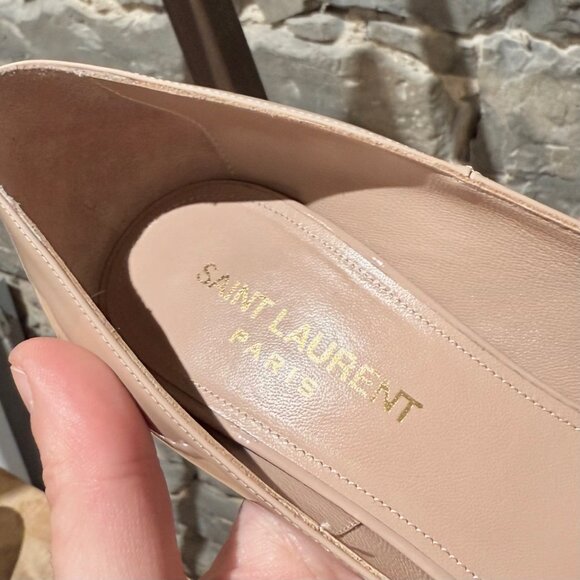 Saint Laurent Nude Patent Anja 100 Pumps - Picture 9 of 11